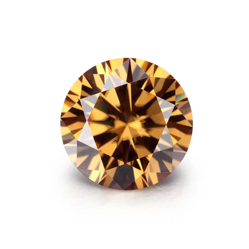 Taglio brillante di alta qualità Champagne chiaro scuro Moissanite 8.0mm pietre sciolte genuino Moissanite gioielli con diamanti