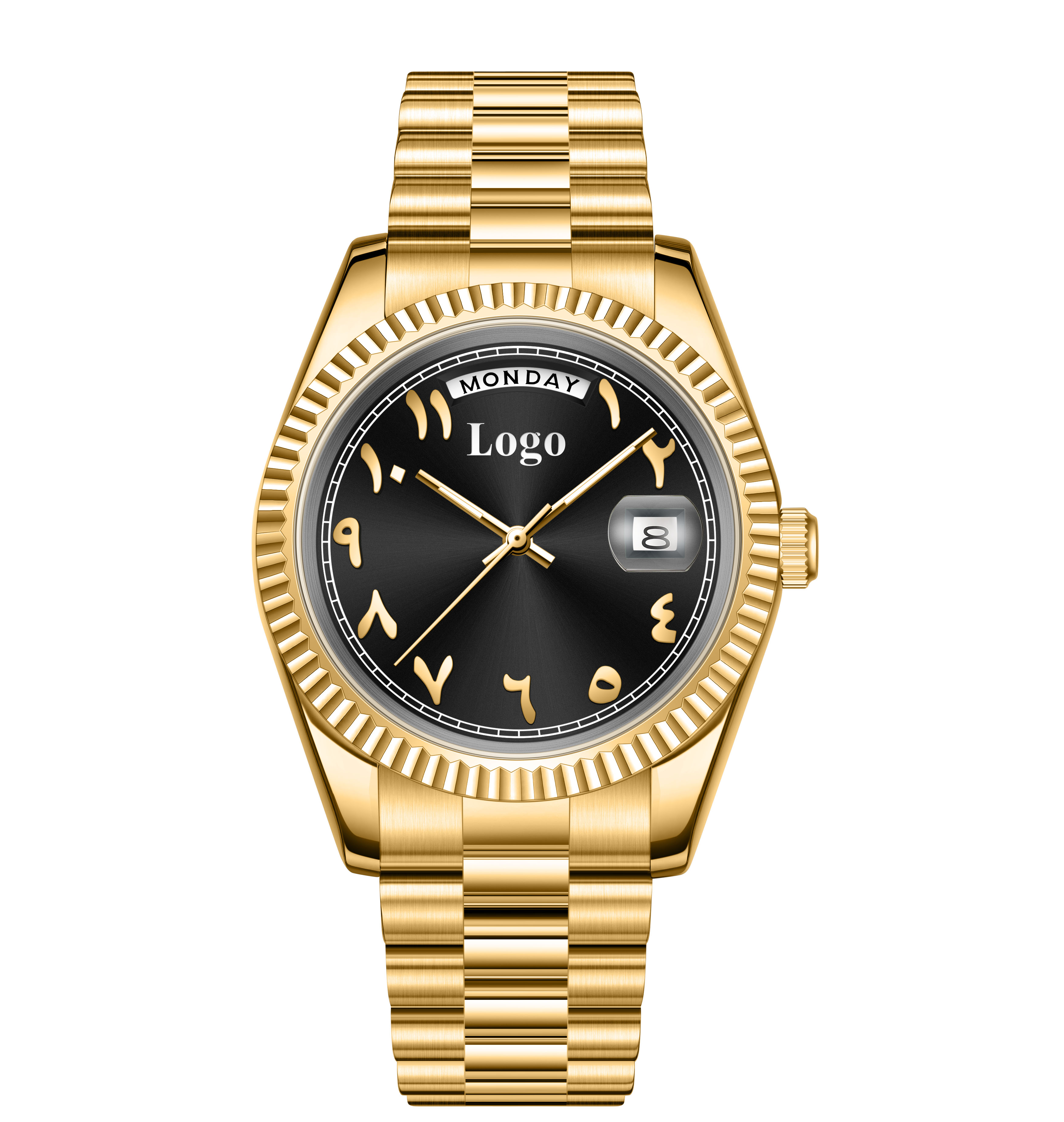 Gold black dial
