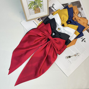 热卖丝滑缎纹蝴蝶结发夹长尾蝴蝶结女女大号实心发夹发夹 - Product Image 3
