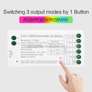 图雅智能无线发光二极管控制器贴片5050/2835条形灯5-1 RGB/RGBW/RGBWC调光器射频无线12V/24v遥控器IP20 - Product Image 6
