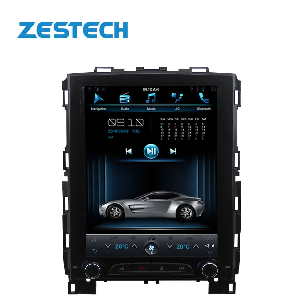 مشغل دي في دي للسيارة بشاشة عمودية 12 بوصة من ZESTECH بنظام أندرويد لرينو كوليوس/ميجان 4 من نظام ملاحة GPS
