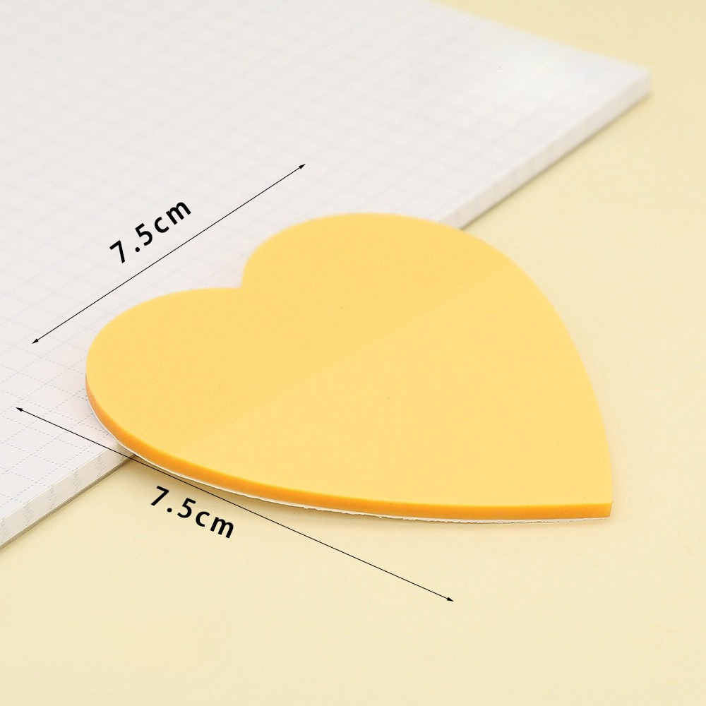 Forme de cœur, couleur jaune, 1 pièce / 50 feuilles de papier.