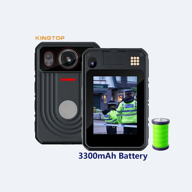 Kingtop venta al por mayor fabricación 2023 incorporado Wifi GPS cuerpo usado cámara con base 9 horas de tiempo de grabación de larga duración