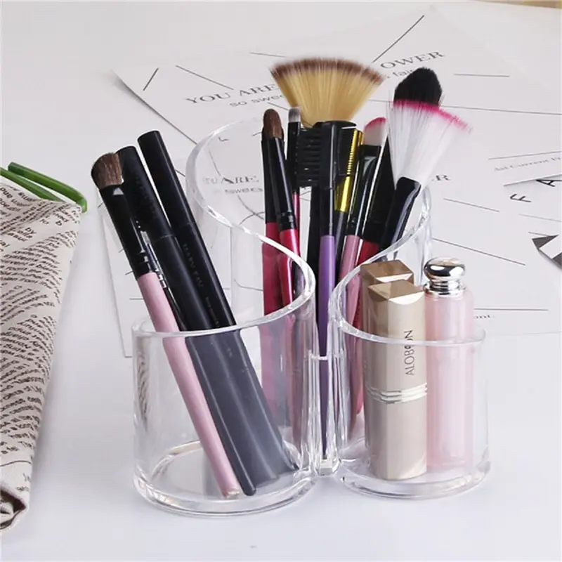 Organizer Untuk kuas makeup, Eyeliner bening akrilik kosmetik pensil tempat pena cangkir