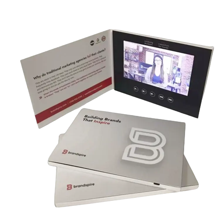 Personalizzabile in bianco a5 schermo lcd Video cartolina promozionale di Marketing 7 pollici digitale Video Brochure Card per Business invito