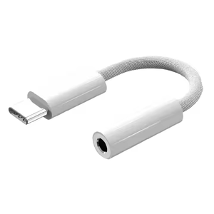 适用于手机的尼龙编织USB C至3.5毫米辅助适配器15 16 USB C至3.5插孔音频电缆转换器安卓耳机适配器 - Product Image 1