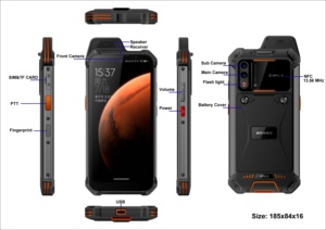 An down evevice 6,3 pulgadas Android 11 ououder 2W ront pepepeT/SOS FC Gateraterateraterateraterateraterateraterproof ingingerprint ugged omóbile omputer - Product Image 5