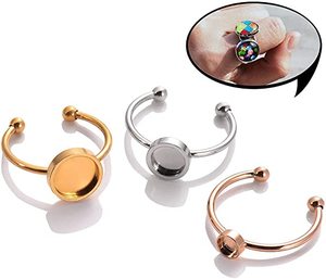 Stainless Steel <strong>Gold</strong> Rose <strong>Gold</strong> Silver Plated Round <strong>Cabochon</strong> Rings Blank Bezel Trays Ring Base Settings for Jewelry Rings Making - Product Image 6
