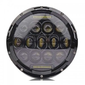 ไฟหน้ารถทรงกลม <span class=keywords><strong>LED</strong></span> 7นิ้วพร้อมไฟส่องสว่างสูงต่ำ DRL สำหรับ Jeep Wrangler Jk ได้รับการรับรอง CE และ ROHS