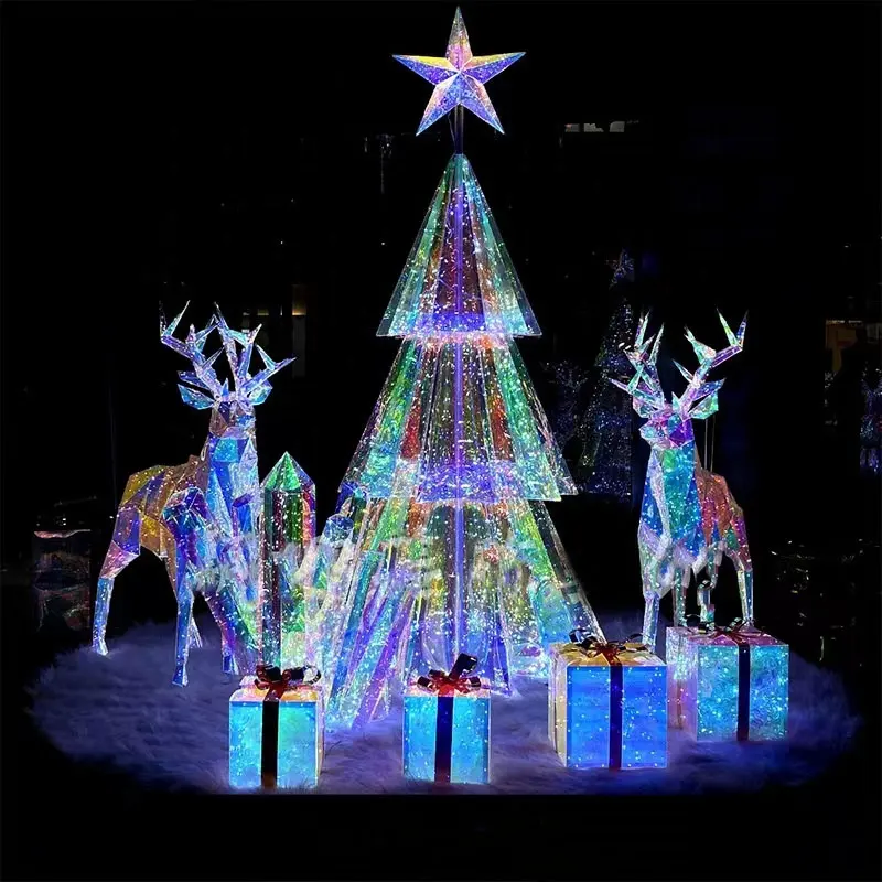Ourwarm — arbre de noël lumineux magique étanche, pour extérieur, décoration de noël, pour vacances d'hiver, en promotion