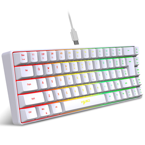Venta al por mayor HXSJ V200 teclado de membrana de 68 teclas duradero silencioso RGB retroiluminado ABS Tipo-C Teclado mecánico para juegos para ordenador - Product Image 1