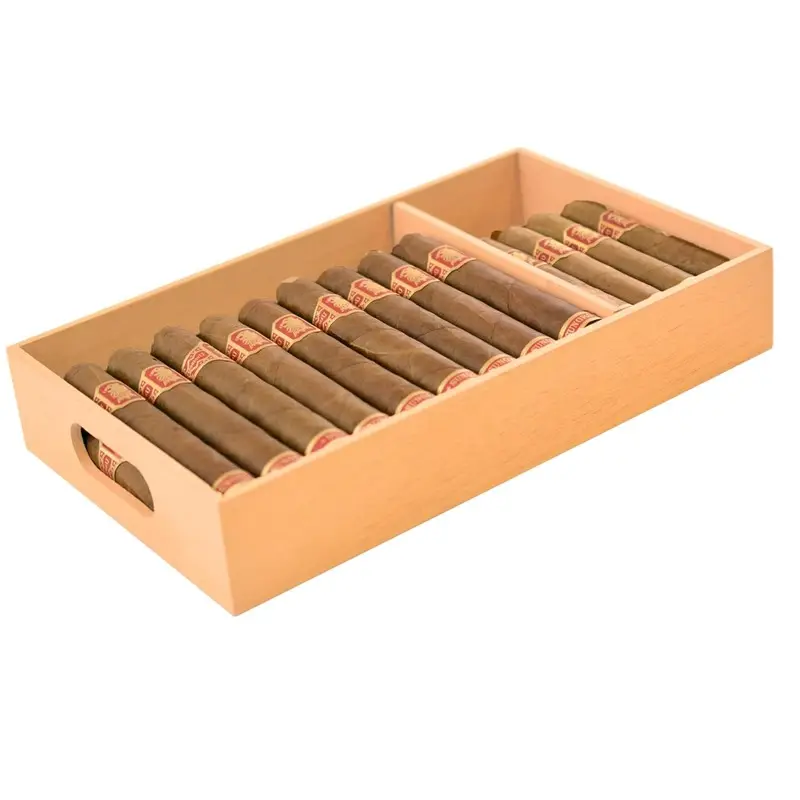 Bandeja de madera para cigarros de cedro español, divisor ajustable para humidificadores grandes, caja de almacenamiento de madera maciza