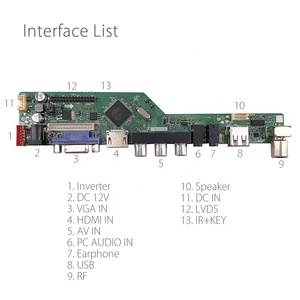 Placa controladora de TV LCD Universal T.HD8503.03C, con 7Key button, 1ch, 6bit, 40 Pines, cable lvds, 8503c - Product Image 3