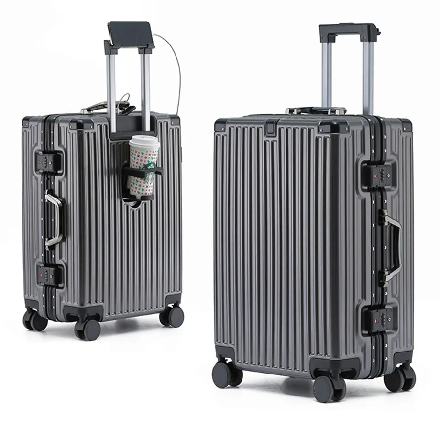Großhandel Zoll Reisetaschen Gepäck Set Aluminium Gepäck Gepäck Reisetaschen Aluminium Koffer