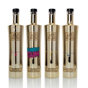 Tùy chỉnh 750ml 50ml Cao Flint kim loại mạ điện trang trí rỗng Tequila Gin Vodka rượu chai thủy tinh với nút chai vít cap - Product Image 5