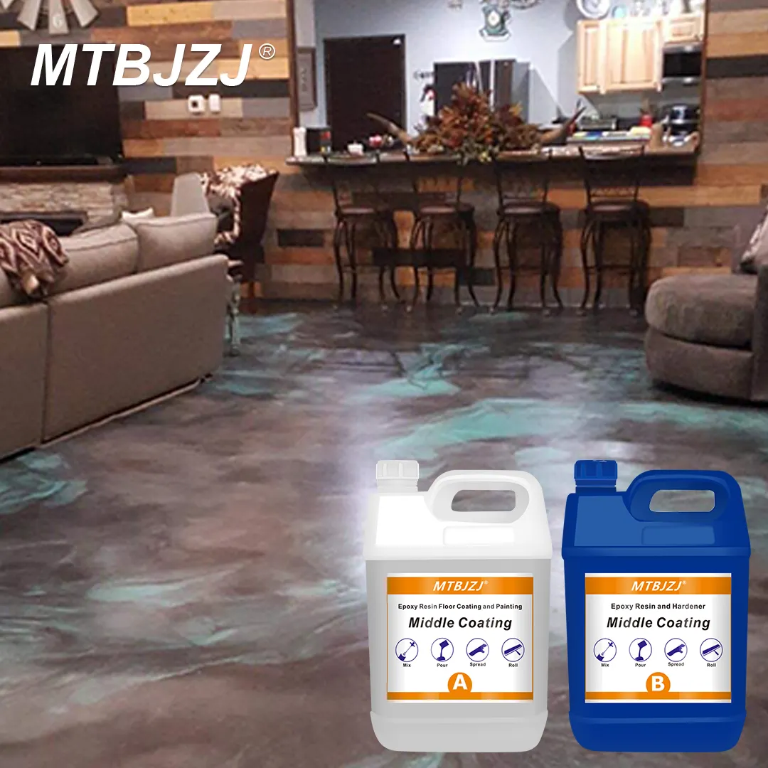 Art Epoxy Floor Coating Anti-Static Metallic Epoxy Flooring Basement