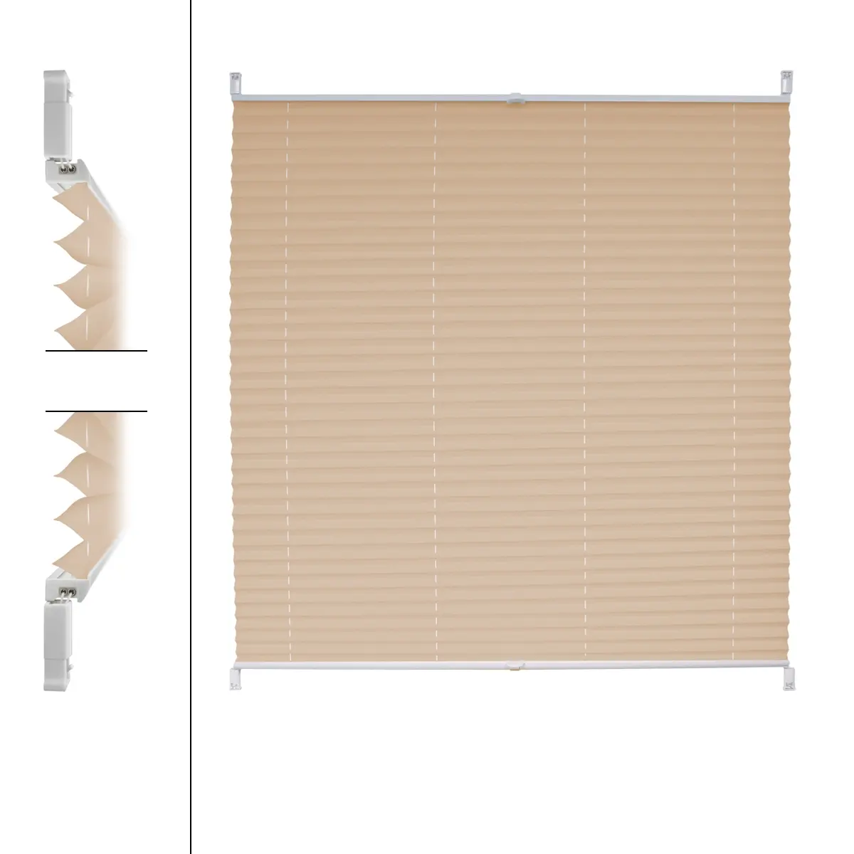 Self-Adhesive Blackout Pleated Paper Shade Pleated Blinds Curtains no drilling easy fix temporary pleated blinds