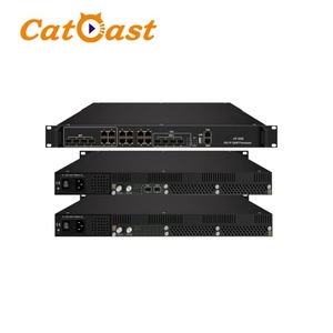 Modulador 10G IP a 64 QAM 4 SFP + 10GE entrada 64 QAM procesador de salida dos fuentes de alimentación para sistema dvbc