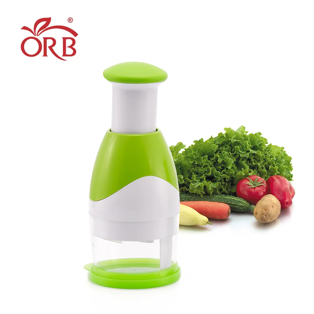 High Quality Manual Kitchen Food Cutter Safe Onion and Garlic Chopper with PP Blade Hand Press Vegetable Food Processor