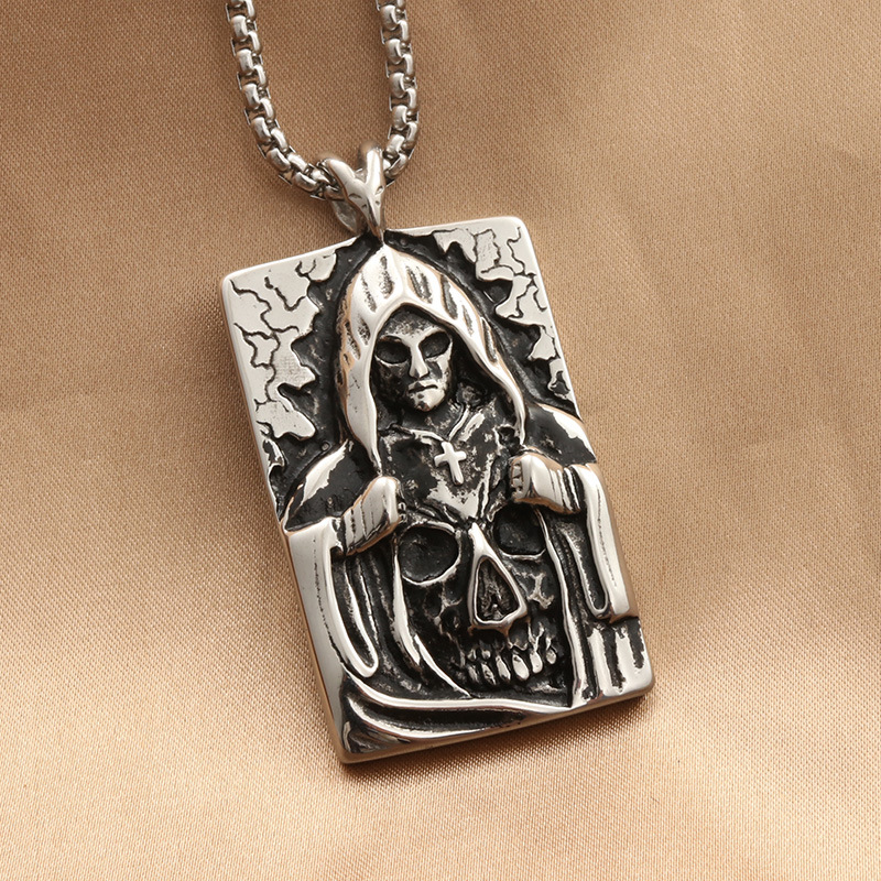 Pendentif avec chaîne assortie, chaîne de perles carrées 3,0*60 cm