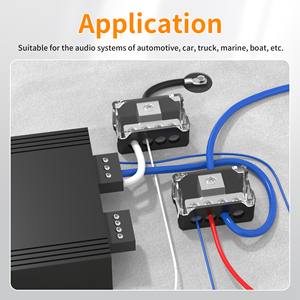 0/2/4 Awg entrada 4/8/10 Awg salida 12V Dc 4 vías Barra colectora bloque de distribución de energía 1 en 4 salidas amplificador de coche divisor de Audio