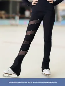 Ấm Duy Nhất Chân Quay Lưới Quần Cho Phụ Nữ Người Lớn Dày Hình Trượt Băng Đào Tạo Quần Hiệu Suất Ba Lê Cho Trẻ Em - Product Image 5