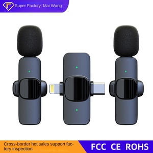 K1 2-Trong-1 Cổ Áo Clip Microphone Ngoài Trời Điện Thoại Di Động Ghi Âm Trực Tiếp 2.4G Giảm Tiếng Ồn Mini Đài Phát Thanh Microphone - Product Image 2