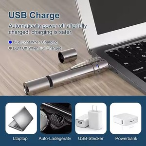 Puntatore Laser ricaricabile 7-in-1 USB con torcia Multi-pattern commutabile per giocare a gatto e rilevatore di banconote con luce viola - Product Image 4
