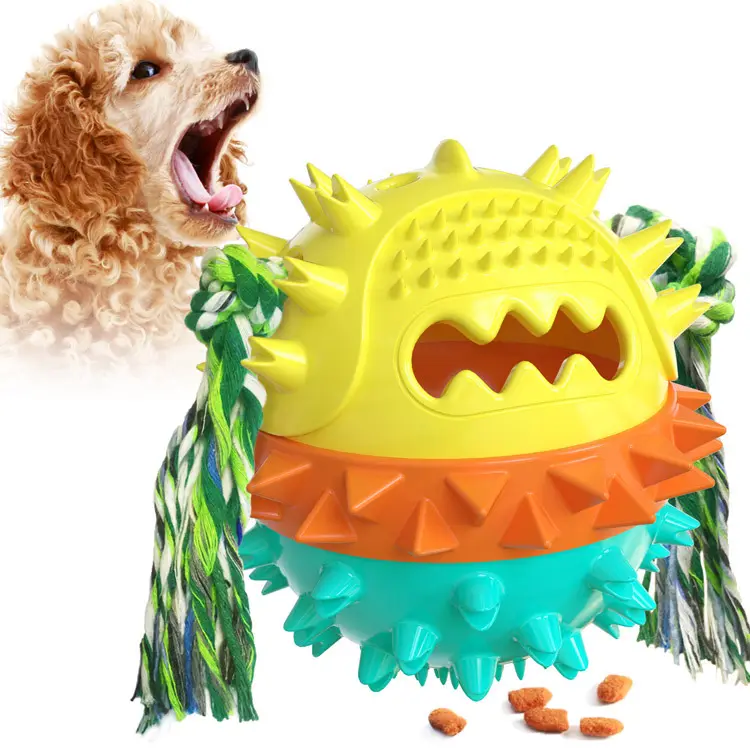 Con chó cưng nhai đồ chơi Puppy MOL Rod rò rỉ bóng âm thanh con chó Đồ chơi thả bóng nảy squeak thực phẩm pha chế bóng