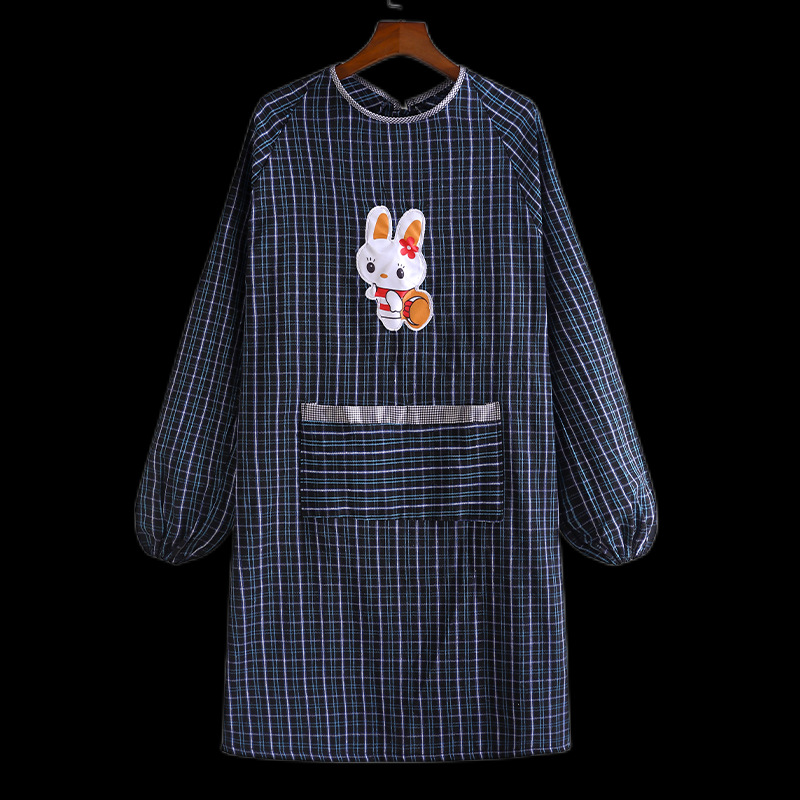 Conejito largo de algodón a cuadros azul a cuadros