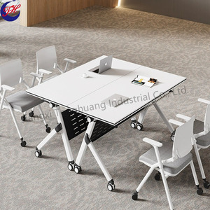 会议室办公培训用双人办公桌可折叠会议桌椅子组合 - Product Image 2