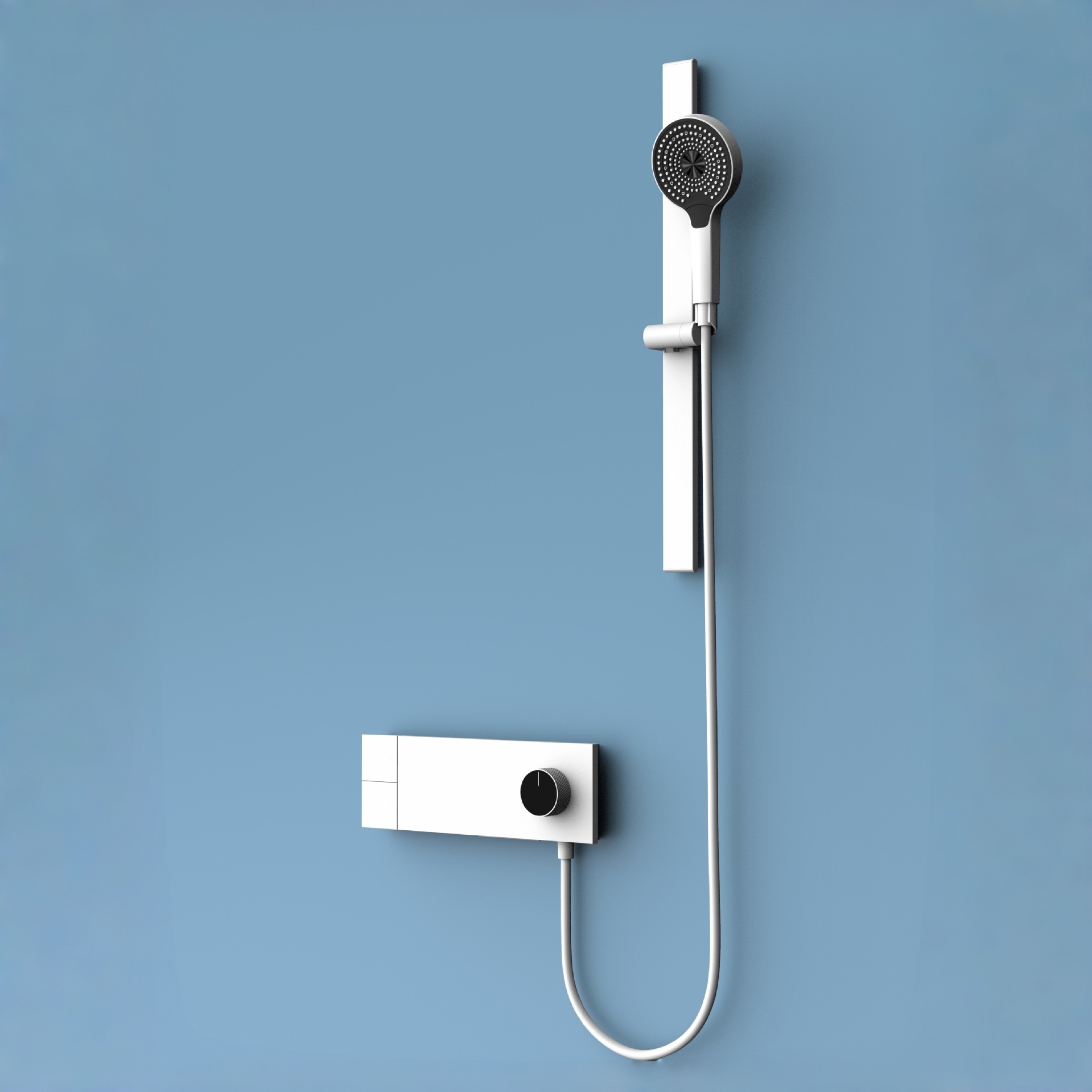 White Simple Showerhead