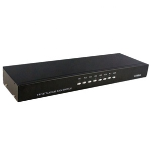8端口KVM交换机VGA PS2控制台8进1出带按钮连接打印机键盘鼠标显示设备