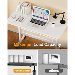 Small Adjustable Height Standing <strong>Computer</strong> Desk Portable <strong>Rolling</strong> Desk with Wheels Sit Stand <strong>Table</strong> for Mobile Devices - Product Image 6
