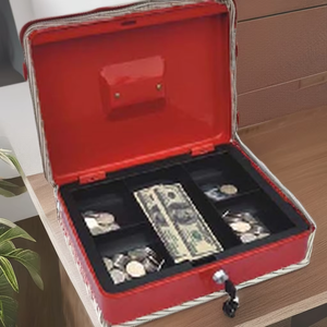 Modern Style Metal Money Box Multifunctional Cash Box for Home &amp; Community Rectangle Shape Storage <strong>Bin</strong> with Carton <strong>Packing</strong> - Product Image 3
