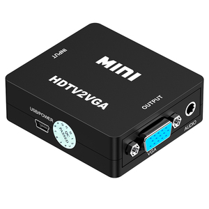 Mini entrada HDTV A Adaptador de salida VGA Resolución 1080p Convertidor HDTV2VGA con cable de alimentación USB