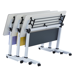 简单设计可移动折叠培训台办公室会议桌可折叠会议桌带轮子 - Product Image 6
