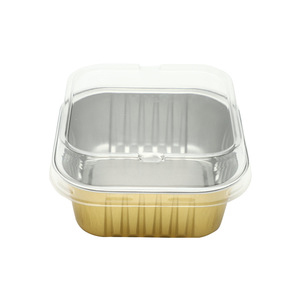 Bán buôn 300ml 10oz vuông cupcake Foil cup dùng một lần mini bánh Chảo nhôm foil Baking cup có nắp đậy - Product Image 5