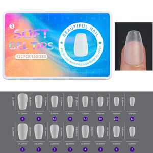BETIFNAIL yumuşak jel İpuçları tam kapak üzerinde 15 boyutları basın mat tırnak İpucu özel Logo badem kare Ultra ince tırnak İpuçları - Product Image 6
