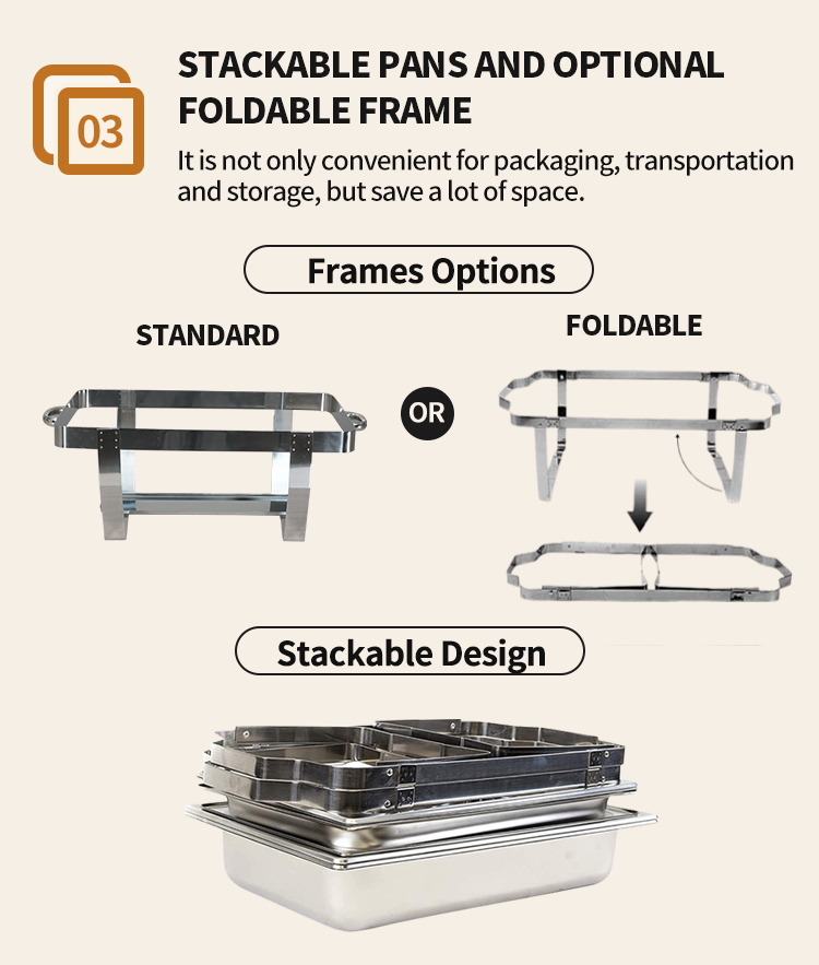 China Good Restaurant Stainless Steel Cooked Food Warm Chafing Dishes