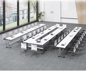 Conference Table Office Desk Furniture Modern Portable Office Folding <strong>Computer</strong> Desk Mobile School Foldable Table - Product Image 6