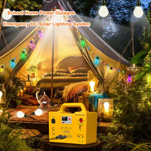 20W DC迷你太阳能照明系统，带3W 5w发光二极管灯太阳能家用系统
