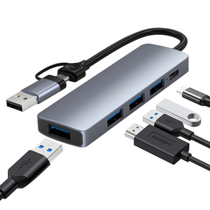 Многофункциональный Usb C концентратор 5-в-1 Тип C концентратор 60 Вт Pd Type C для зарядки и концентратор