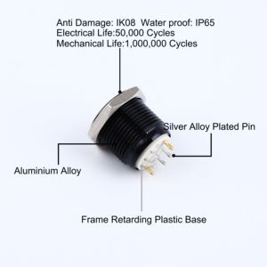 ONPOW 16mm 19mm 22mm RGB Ring Illuminated Black Momentary Push Button Switch Water Proof 12v <strong>Can</strong> Use <strong>arduino</strong> Model - Product Image 2