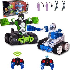 Dwi Dowellin 2PACK RC Fighting Robots Toy, 360 grados Spins Boxing Battle Combat Bots Juegos para niños