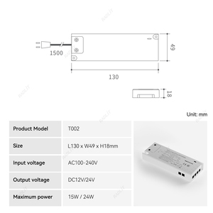 ไดรเวอร์ไฟ LED สำหรับตู้แบบติดตั้งง่าย ปรับแต่งได้ ใช้ไฟ 220V AC สำหรับไฟ LED <span class=keywords><strong>Strip</strong></span> ไดรเวอร์ LED 12V 24V 15W 24W พร้อมอะแดปเตอร์ - Product Image 5