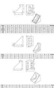 Khung kết nối góc t-slot 8mm cho khung hình tam giác nhôm 2020/3030/4040 cho kết nối 90 độ - Product Image 4