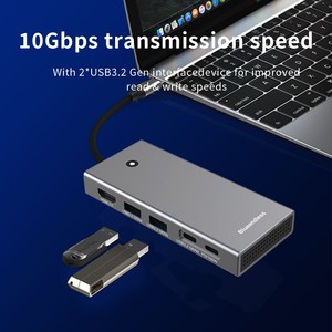 C型3.2多功能适配器，带SD TF读卡器4合1 USB C 3.2 Gen 2 10Gbps数据传输集线器USB C读卡器 - Product Image 3