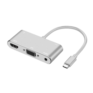 5 in 1 USB-C集线器HDMI VGA 3.5音频AUX usbC充电USB 3.0 4K HDMI适用于笔记本电脑跨国适配 - Product Image 1