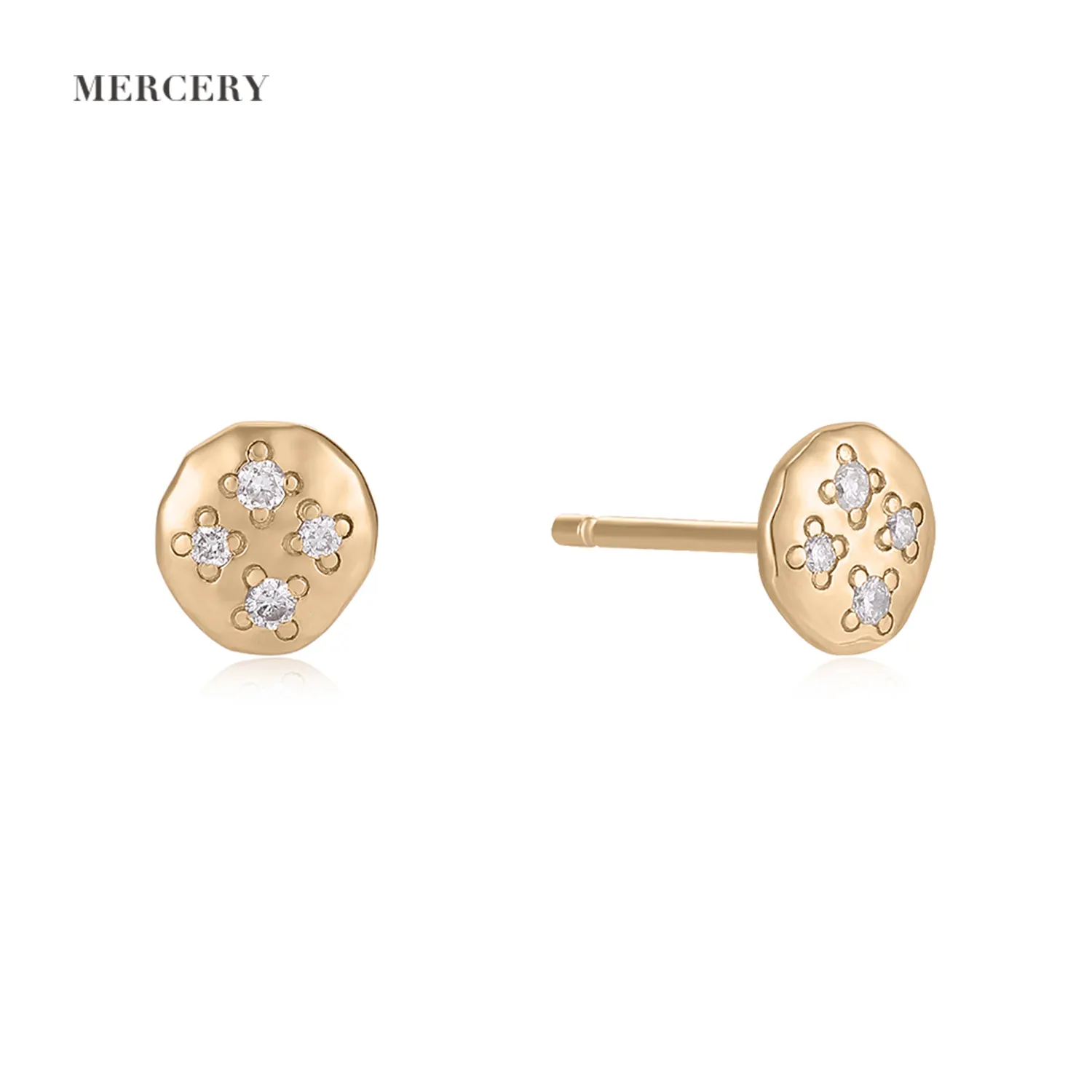 Mercery חדש במגמת מוצרי 2023 יהלומי תכשיטי 14K בסדר מוצק זהב תכשיטי אופנה בעבודת יד עגילי יהלומים לנשים